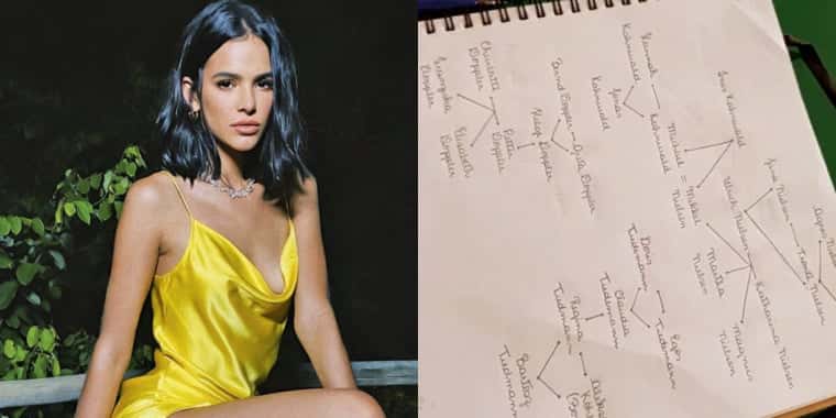 Bruna Marquezina faz diagrama para conseguir entender Dark (Foto: Reprodução)