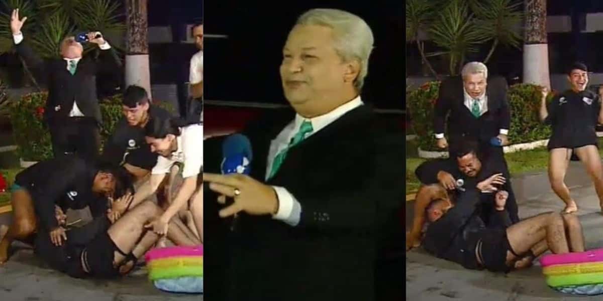 Sikêra Jr lançou o "escorregador da morte" no Alerta Nacional (Foto: Reprodução / RedeTV!)