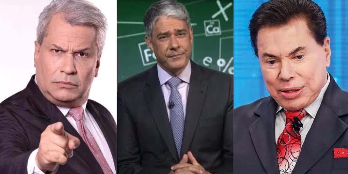 Sikêra Jr, William Bonner e Silvio Santos (Foto: Montagem TV Foco)