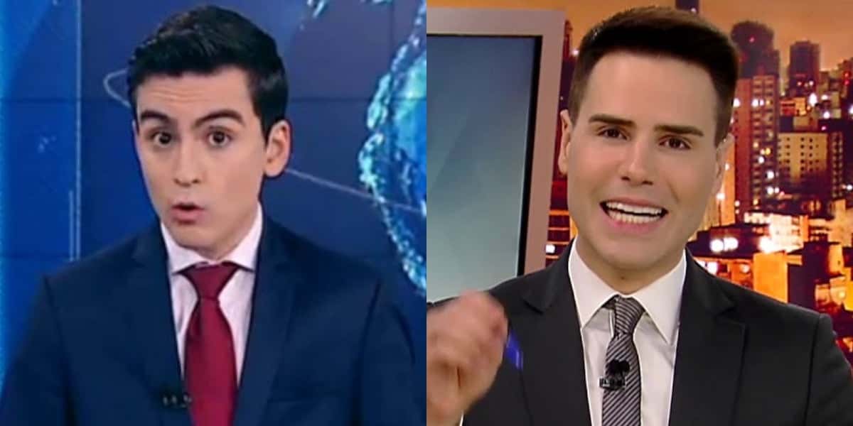 Dudu Camargo e Luiz Bacci estão em guerra (Foto: Reprodução/SBT/Record)