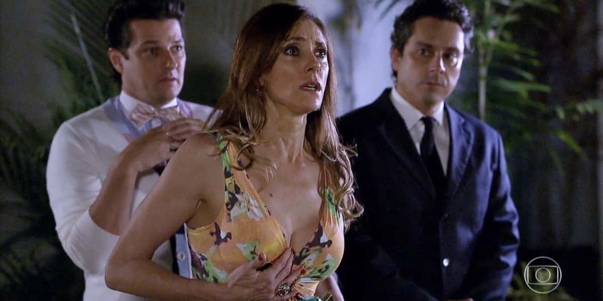 Christiane Torloni (Tereza Cristina), Marcelo Serrado (Crô) e Alexandre Nero (Baltazar) em Fina Estampa, que cresceu em audiência (Foto: Reprodução/Globo)