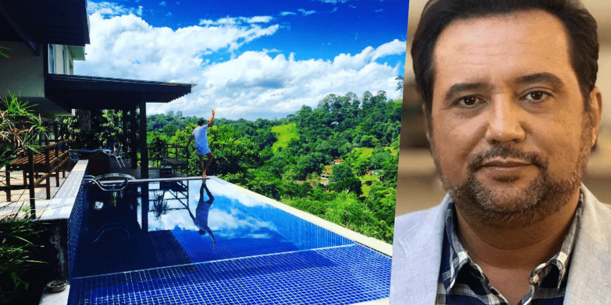 Geraldo Luís em sua mansão (Foto: Montagem)