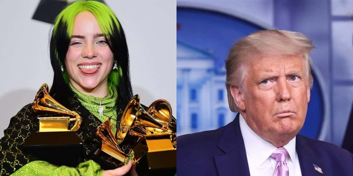 Em discurso, Billie Eilish detona Donald Trump e apoia concorrente (Foto: Reprodução)