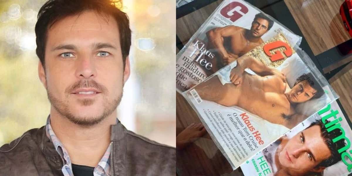 Klaus Hee, ex-integrante do Dominó, vende revistas de ensaios nus (Foto: Reprodução)
