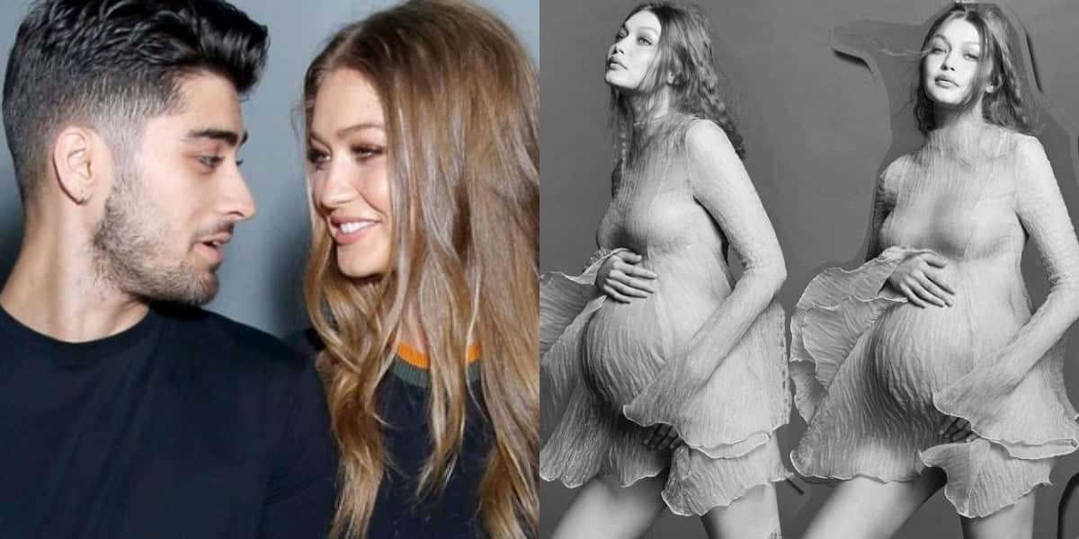 Gigi Hadid mostra barrigão da gravidez com Zayn Malik (Foto: Reprodução)