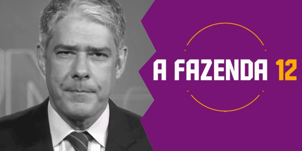 William Bonner é convocado para barrar audiência de A Fazenda na Record (Foto: Montagem)