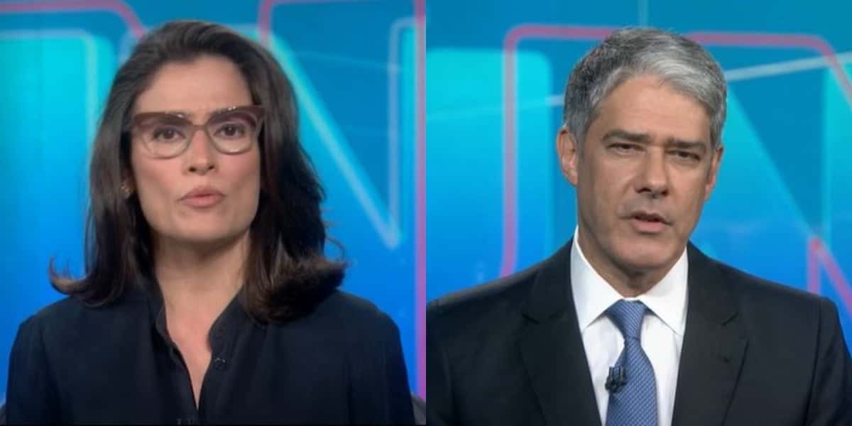 Renata Vasconcellos e William Bonner no "Jornal Nacional" (Foto: Reprodução/TV Globo)