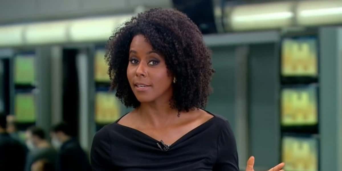 Maju Coutinho desabafou no "Jornal Hoje" (Foto: Reprodução / TV Globo)