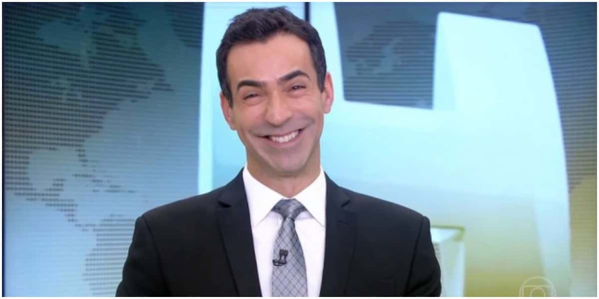 César Tralli no Jornal Hoje (Foto: Reprodução)