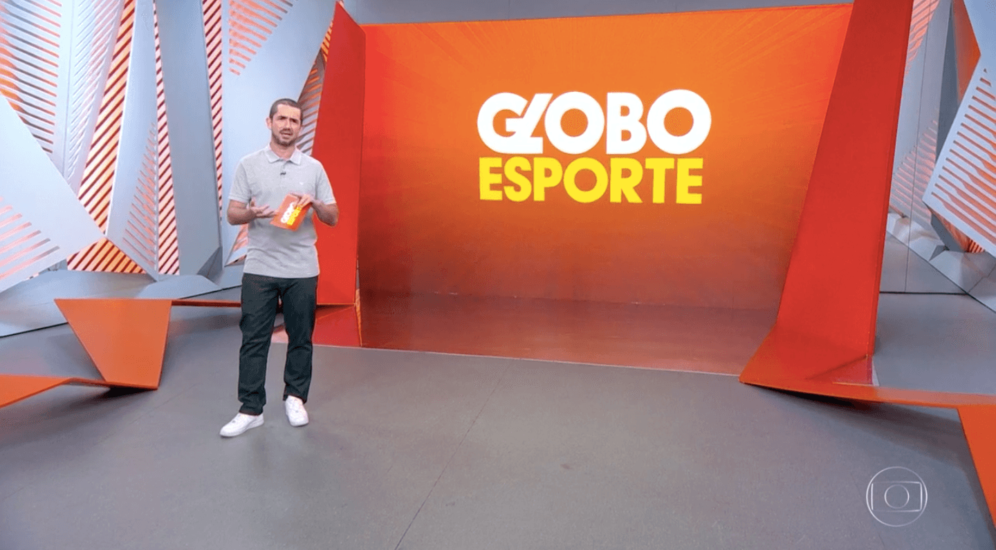 Felipe Andreoli se emocionou no Globo Esporte (Foto: reprodução/Globo)