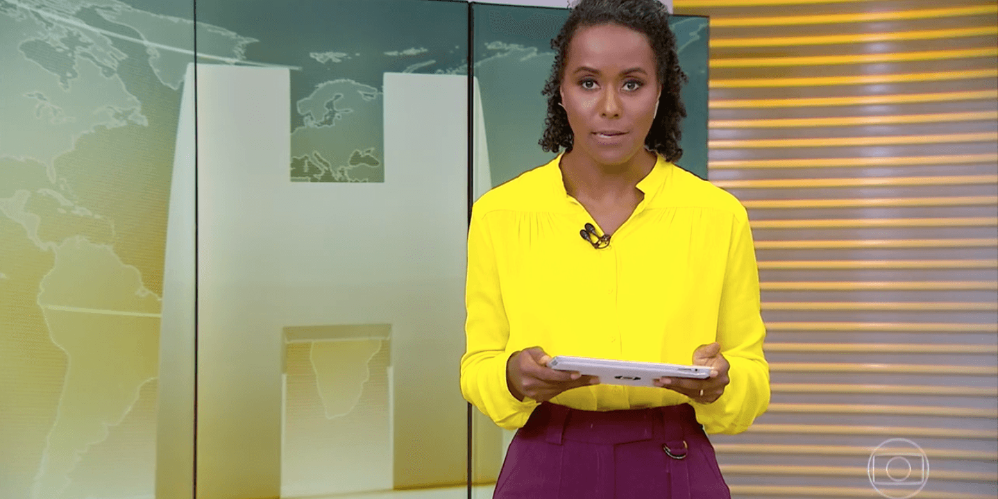 Maju Coutinho se mostrou desolada durante o 'Jornal Hoje' do último feriado (Foto: reprodução)