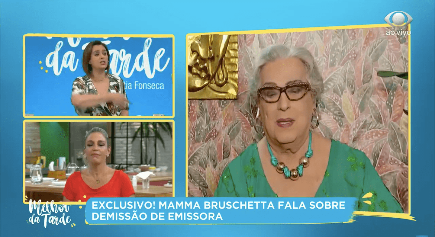 Mamma Bruschetta abriu o jogo sobre sua saída do SBT em uma entrevista com Catia Fonseca (Foto: reprodução/Band)