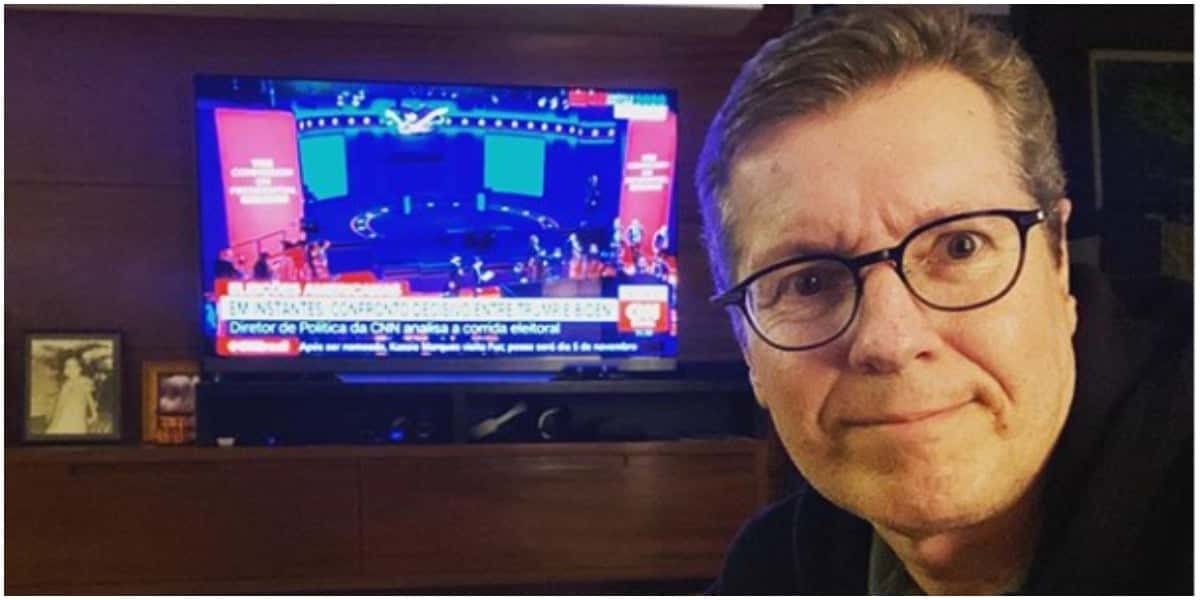 Márcio Gomes usou as redes sociais para mostrar que estava tietando a CNN (Foto: Instagram)
