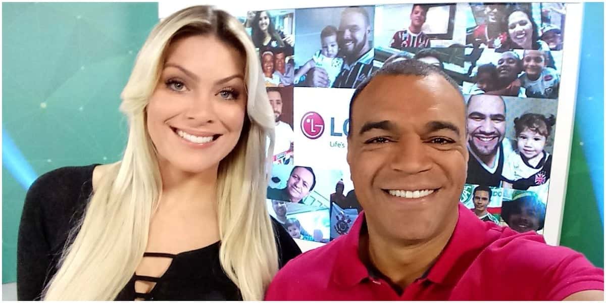Denilson e Renata Fan no Jogo Aberto da Band (Foto: Reprodução)