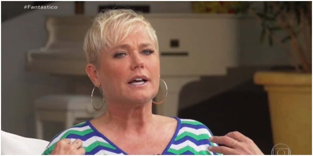 A apresentadora Xuxa durante conversa com o Fantástico (Foto / Reprodução)