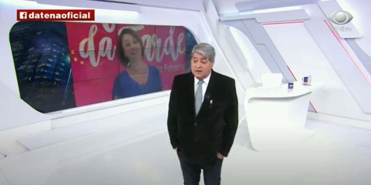 Datena e Catia Fonseca no "Brasil Urgente" (Foto: Reprodução/Band)