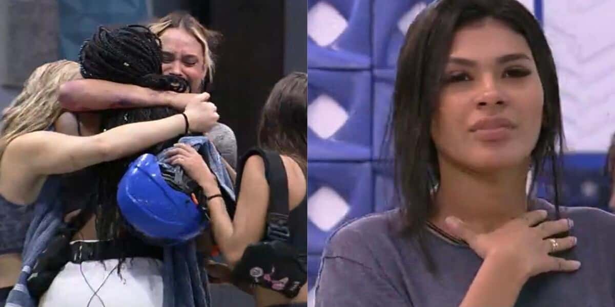 Pocah não gostou nada de ver a rival Sarah como a nova líder do "BBB 21" (Foto: Reprodução / TV Globo)