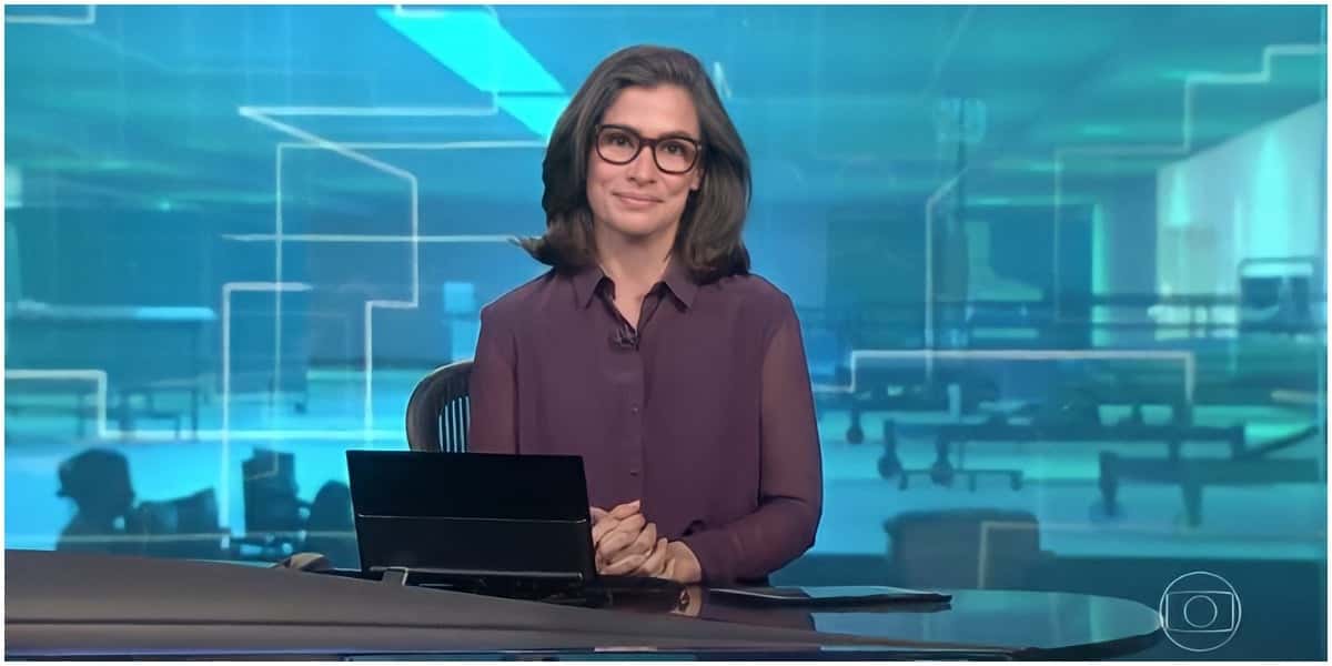 Renata Vasconcellos no Jornal Nacional (Foto: Reprodução)