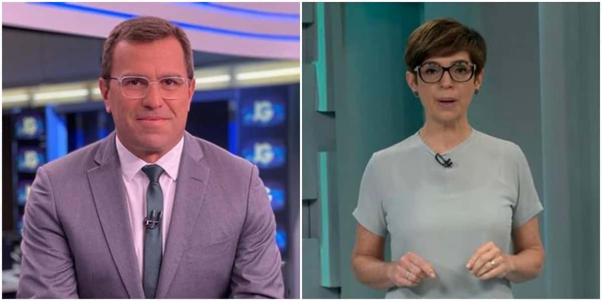 Rodrigo Lombardi e Renata Lo Prette no Jornal da Globo - Foto: Montagem