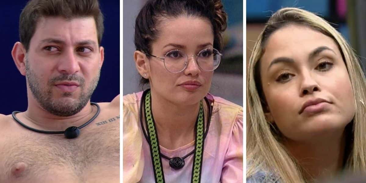 Caio, Juliette e Sarah no BBB21 (Foto: Reprodução)