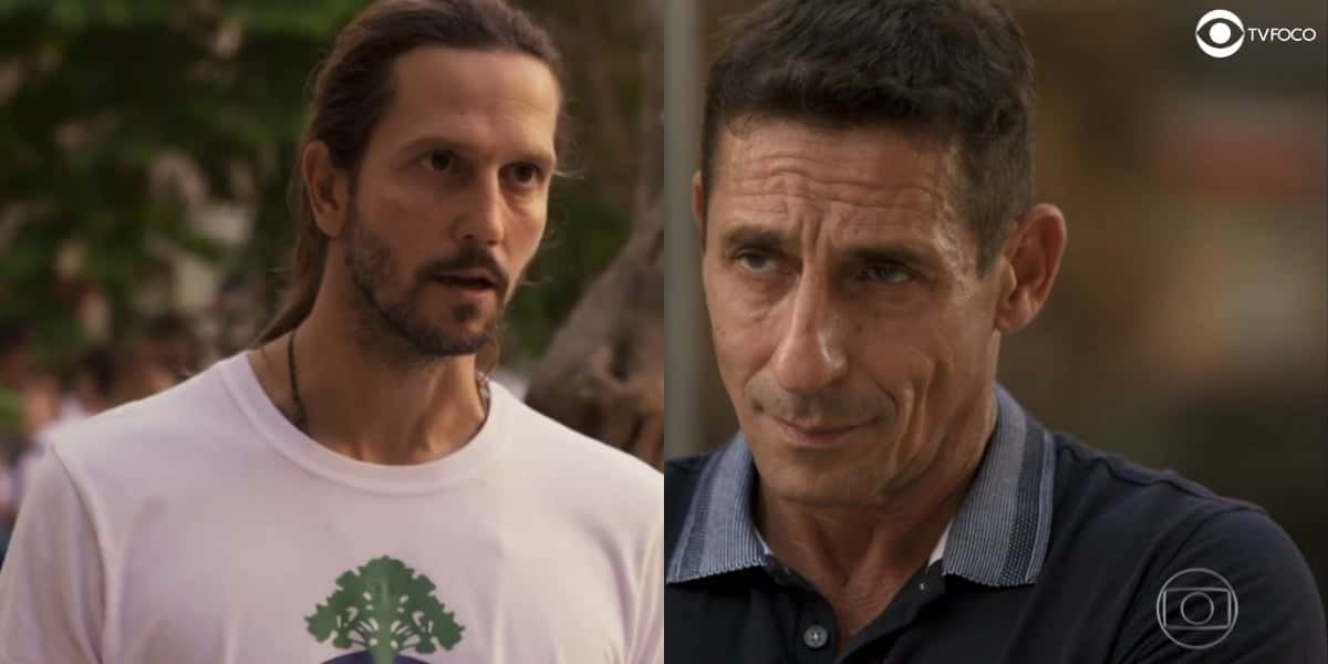 Davi (Vladimir Brichta) e Belizário (Tuca Andrada) se enfrentaram em Amor de Mãe (Foto: Montagem/TV Foco/Reprodução/Globo)