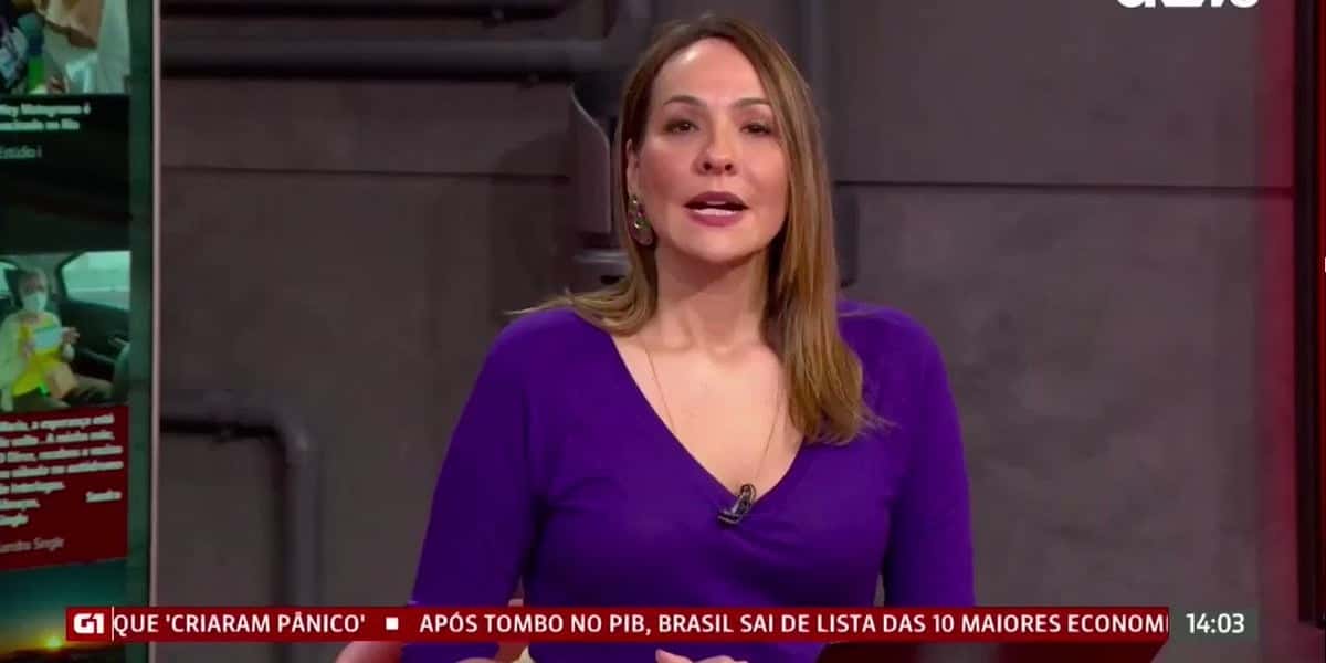Maria Beltrão no comando do Estúdio I (Foto: Reprodução)
