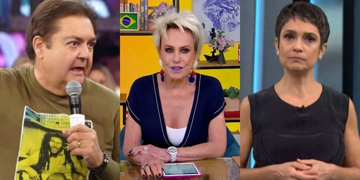 Faustão, Ana Maria Braga e Sandra Annenberg foram alguns dos maiores destaques da TV nas últimas horas (Foto: Reprodução/TV Globo)