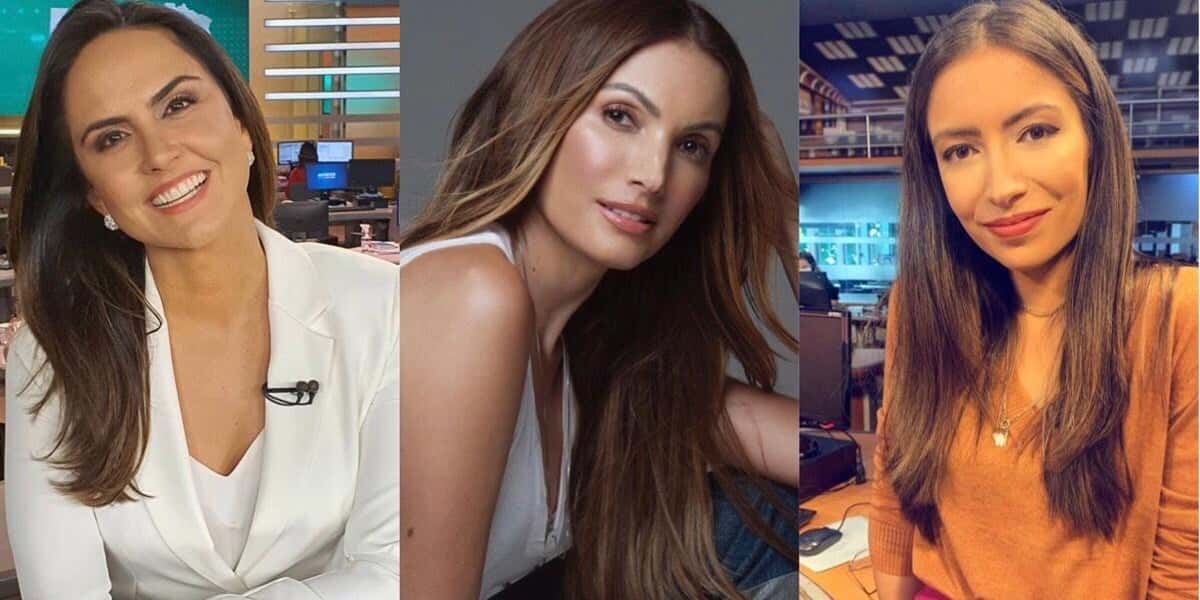 Carla Cecato, Patricia Poeta e a nova jornalista da Record, Paloma Poeta, que é irmã da apresentadora da Globo (Foto: Reprodução)