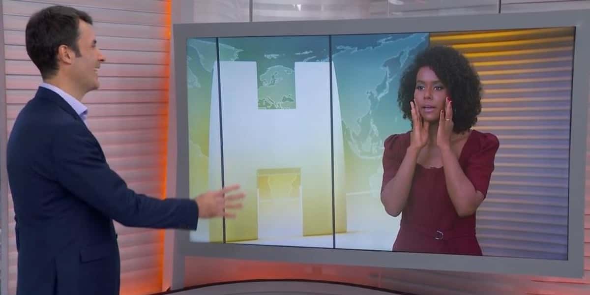 Maju Coutinho passou vergonha com erro no "SP1" (Foto: Reprodução/TV Globo)