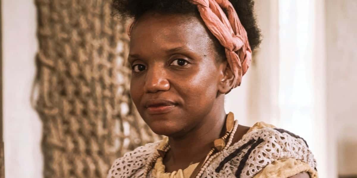 Mary Sheyla como Abena de Nos Tempos do Imperador (Foto: Reprodução/Globo)