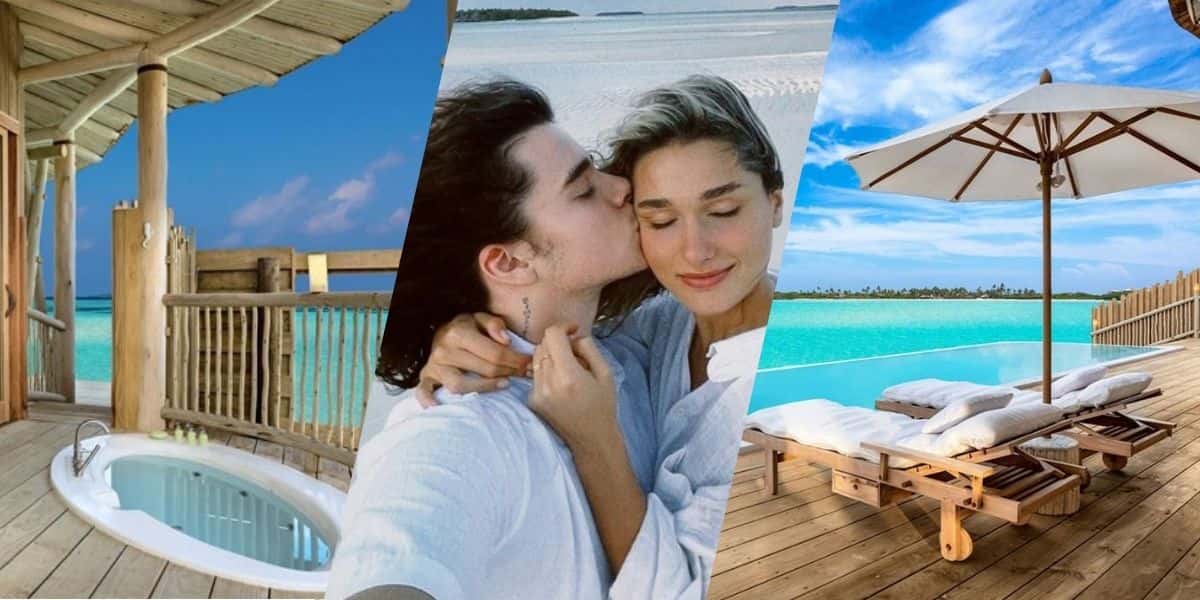 Sasha e João Figueiredo em resort luxuoso nas Maldivas (Montagem: TV Foco)