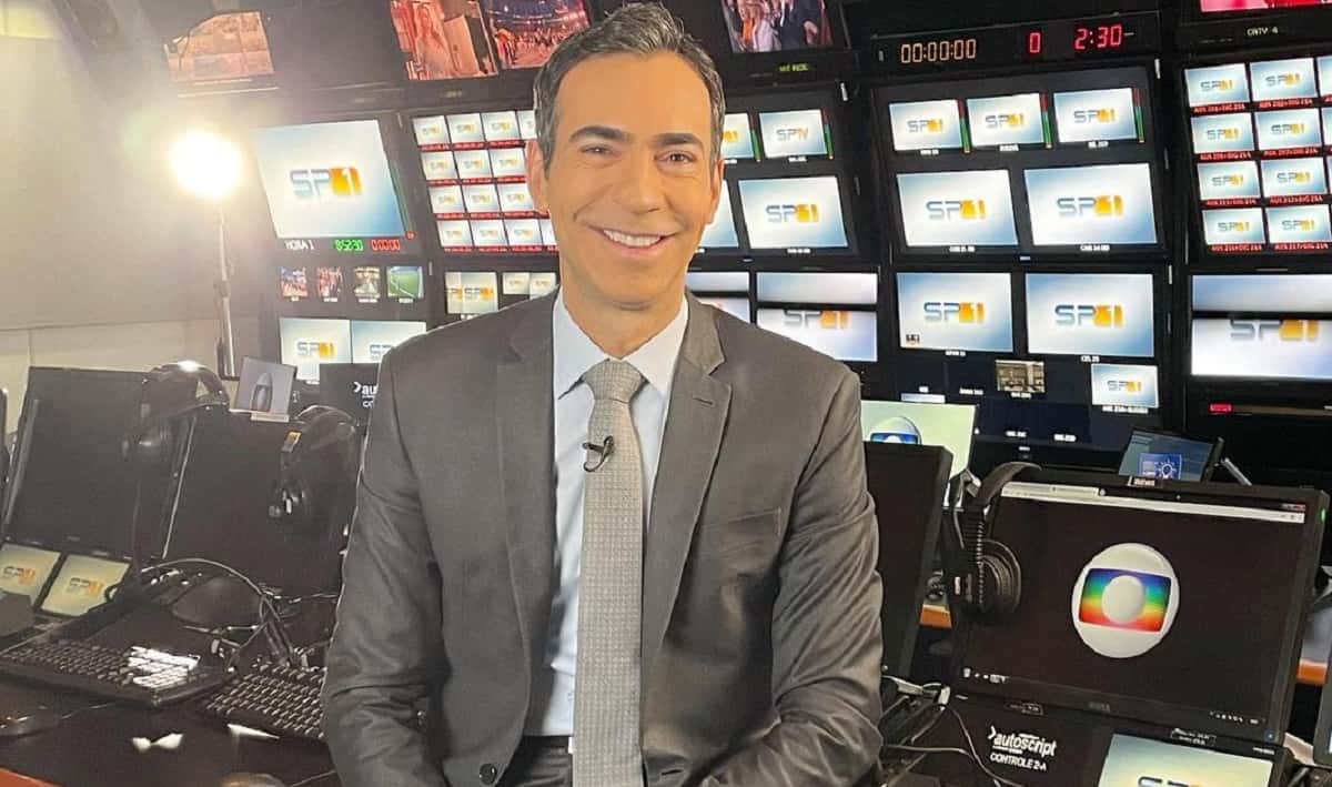 César Tralli nos bastidores da Globo (Foto: Reprodução/Instagram)