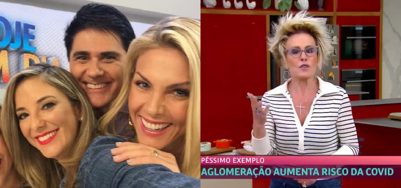 Elenco do Hoje em Dia ao lado de Ana Maria (Foto: Montagem/TV Foco)