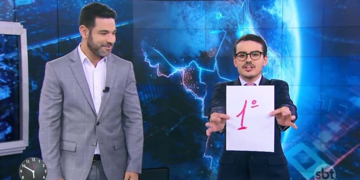 Dudu Camargo comemorou liderança contra o Hora Um da Globo (Foto: Reprodução)