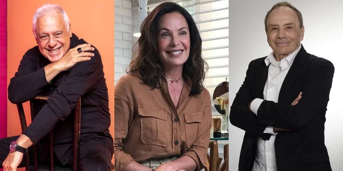 Antônio Fagundes, Carolina Ferraz e Stênio Garcia foram demitidos da Globo (Foto: Reprodução - Divulgação/TV Globo)