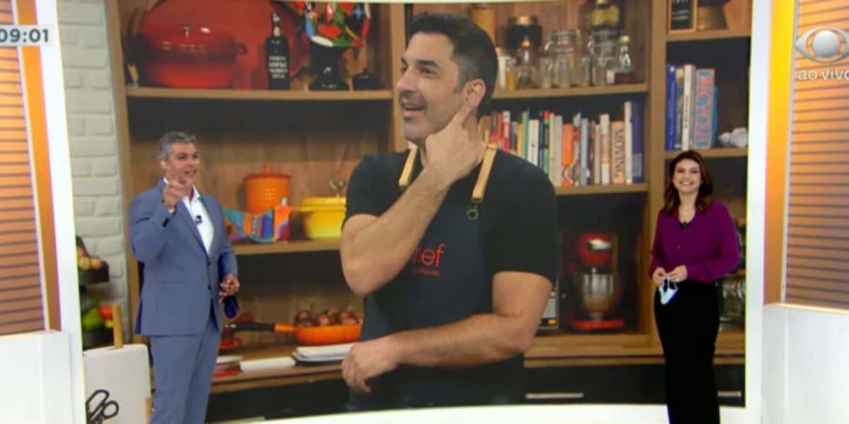 Joel Datena e Edu Guedes durante link ao vivo na Band (Reprodução)