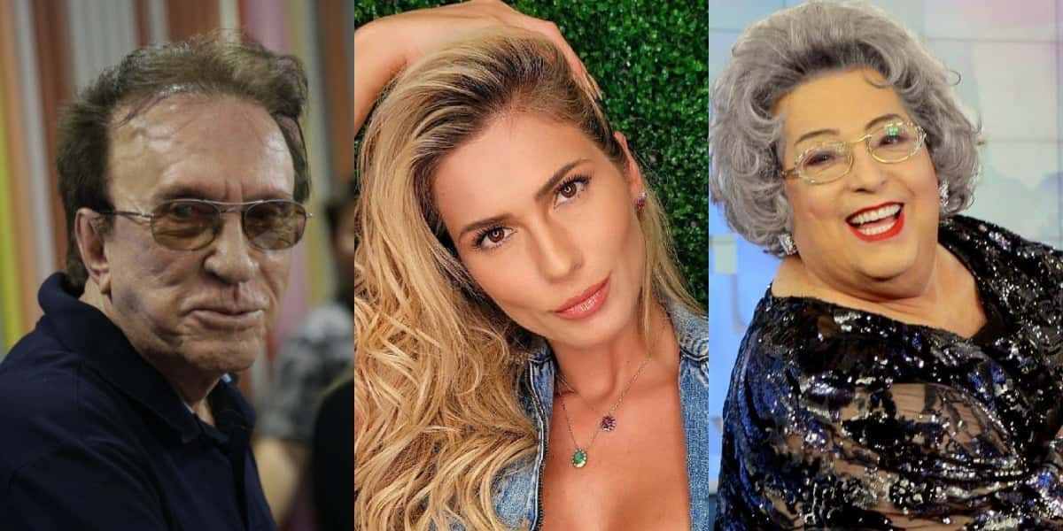 Moacyr Franco, Lívia Andrade e Mamma Bruschetta (Foto: Reprodução/Jovem Pan/Instagram/SBT)