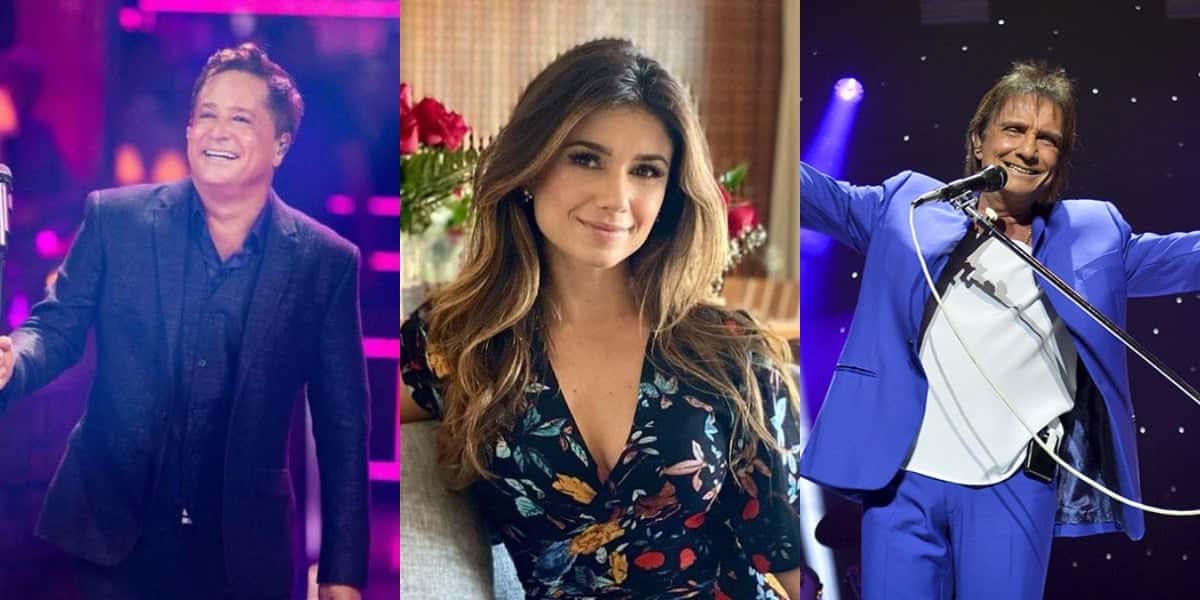 Leonardo, Paula Fernandes e Roberto Carlos (Foto: Reprodução/YouTube/Instagram/AgNews)