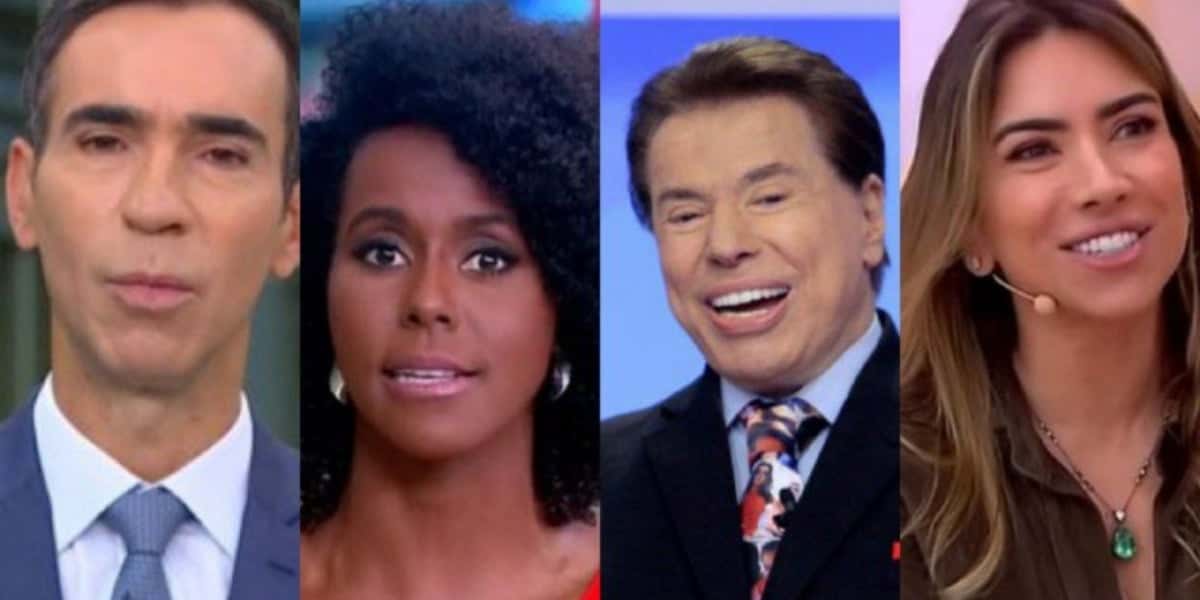 César Tralli, Maju Coutinho, Silvio Santos e Patrícia Abravanel (Foto: Reprodução)