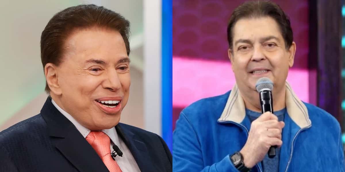 Silvio Santos em guerra contra o "Domingão do Faustão" (Foto: Reprodução/SBT/TV Globo)