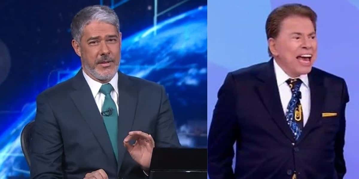 William Bonner e Silvio Santos (Foto: Reprodução/TV Globo/SBT)
