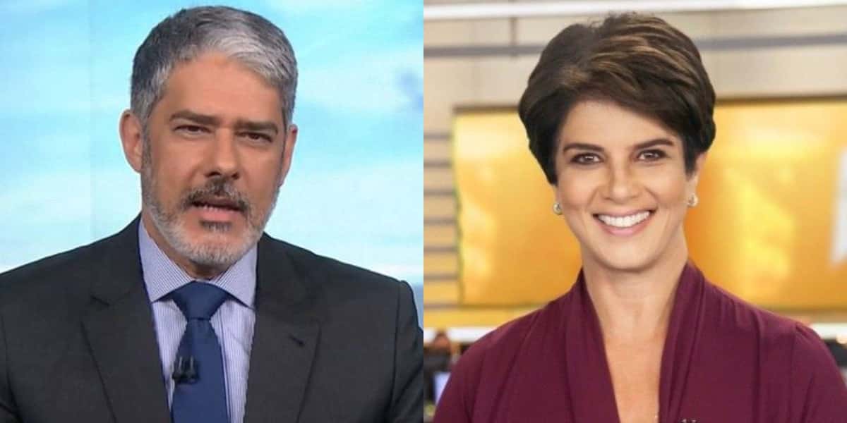 William Bonner no "Jornal Nacional" e Mariana Godoy no "Fala Brasil" (Foto: Reprodução/TV Globo/Record)