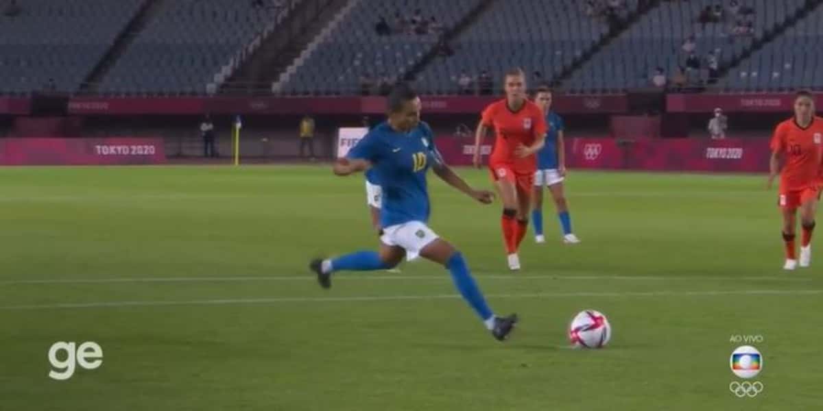 Disputa feminina de Brasil x Holanda rendeu bons números de audiência (Foto: Reprodução/TV Globo)