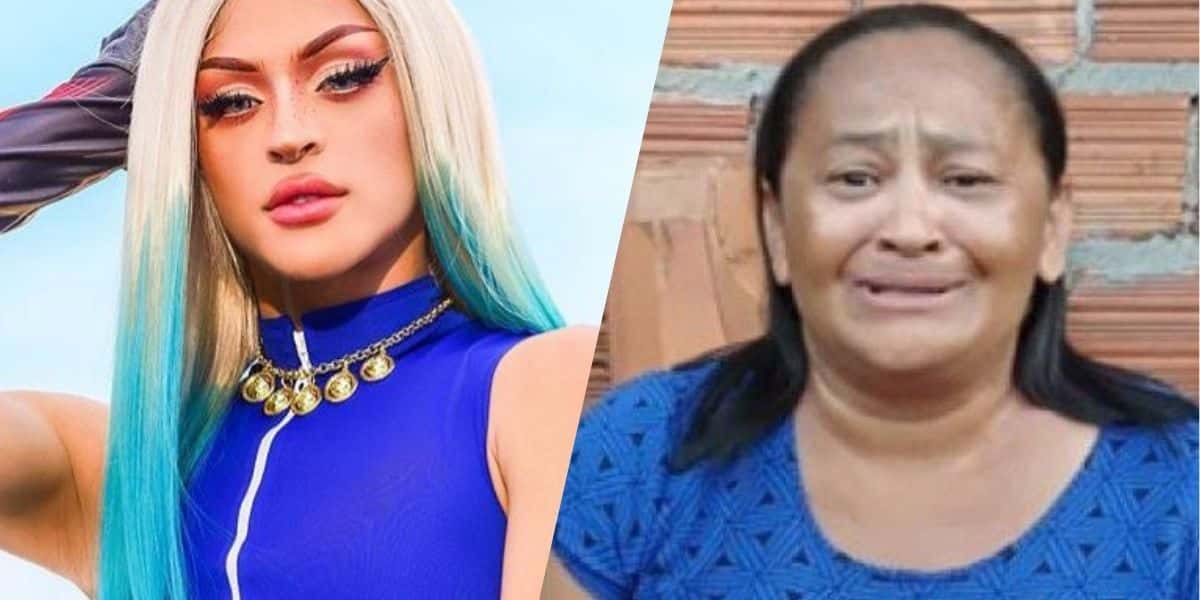 Pabllo Vittar e a suposta mãe biológica (Montagem: TV Foco)