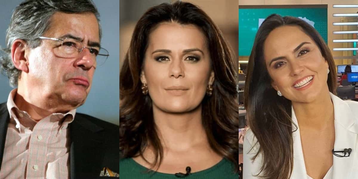 Paulo Henrique Amorim, Adriana Araújo e Carla Cecato (Foto: Reprodução/Record)