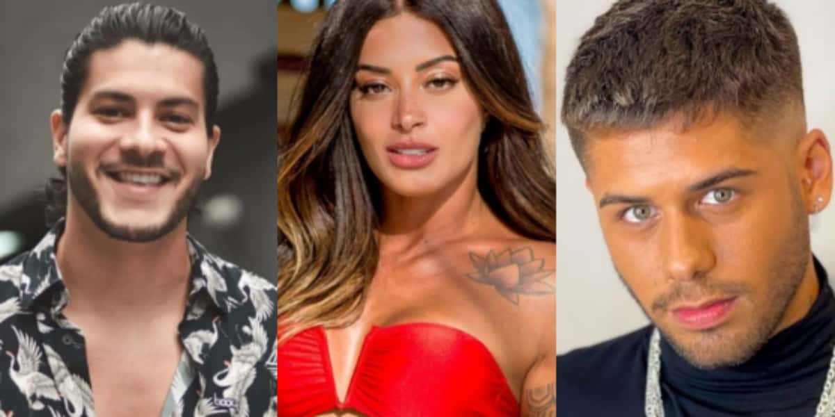 Arthur Aguiar, Aline Riscado e Zé Felipe estão na lista de possíveis participantes do BBB22 (Imagem: Montagem/TV Foco)