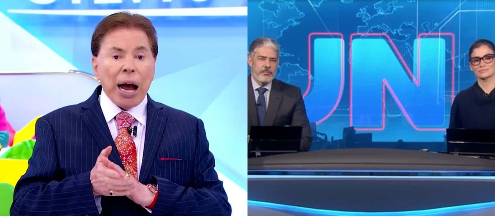 Silvio Santos perdeu uma âncora do SBT para o JN (Foto: Montagem/TV Foco)