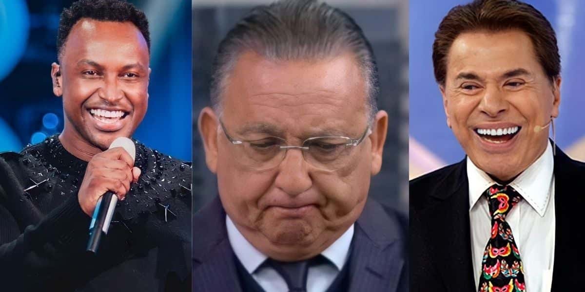 Thiaguinho, Galvão Bueno e Silvio Santos (Reprodução)