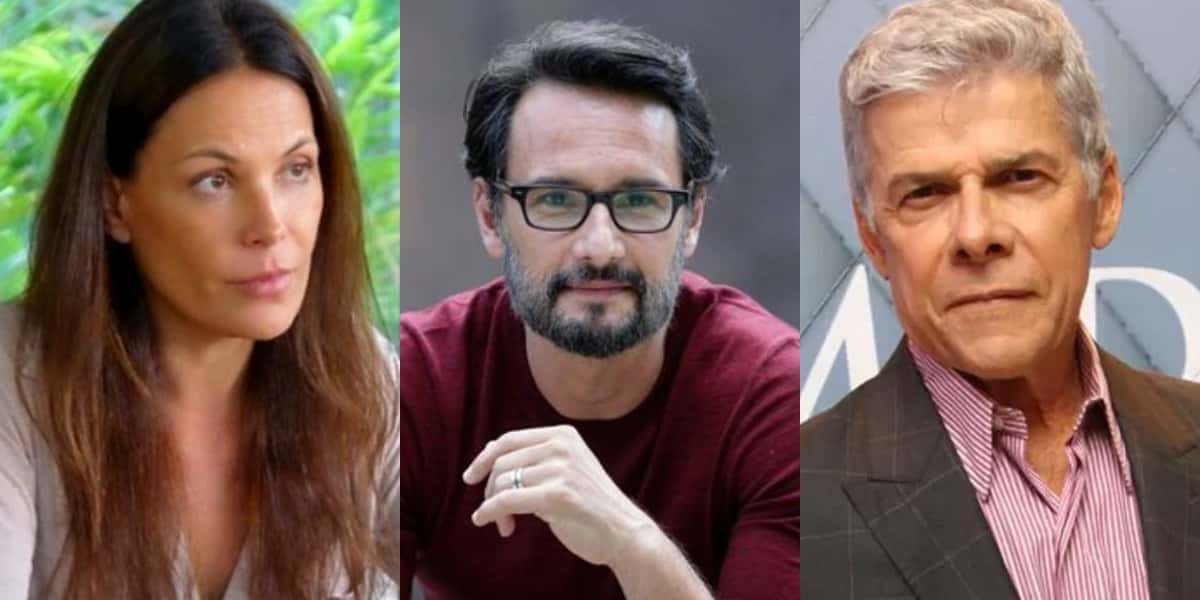 Carolina Ferraz, Rodrigo Santoro e José Mayer não fazem mais novelas (Fotos: Reprodução/TV Globo/Divulgação)