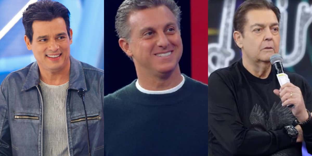 Celso Portiolli, Luciano Huck e Faustão (Foto: Reprodução/TV Globo/SBT)